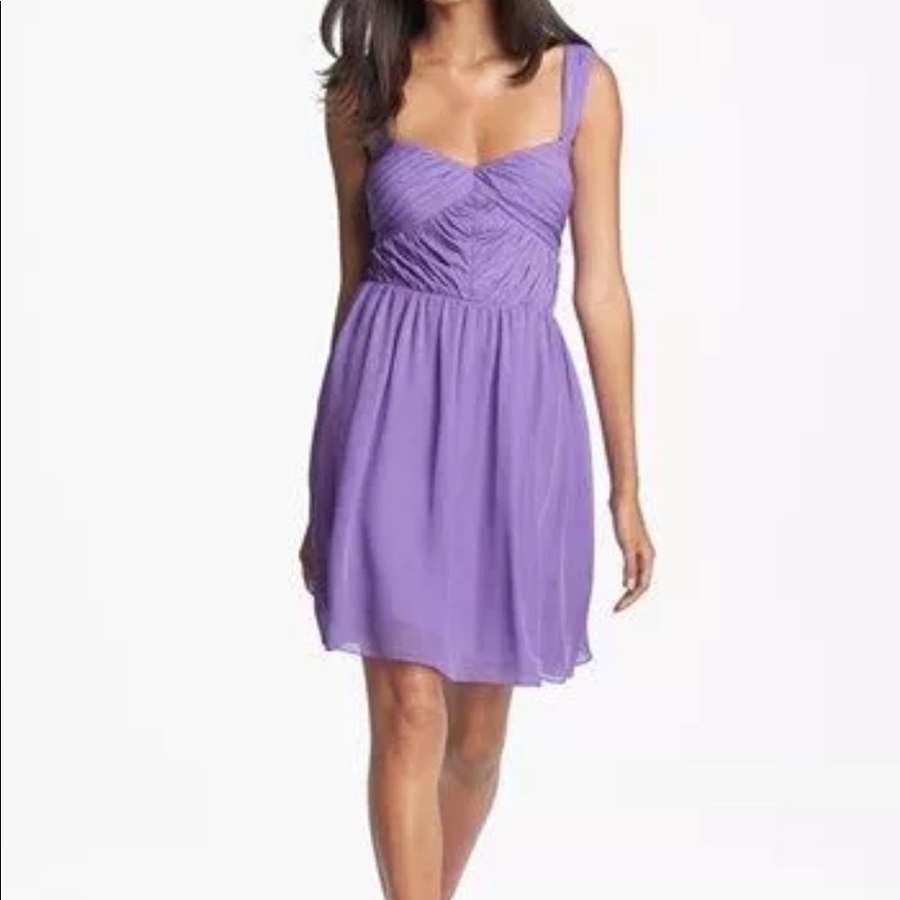 💜 Hailey by Adrianna Papell purple open back dress 8 - Picture 2 of 8